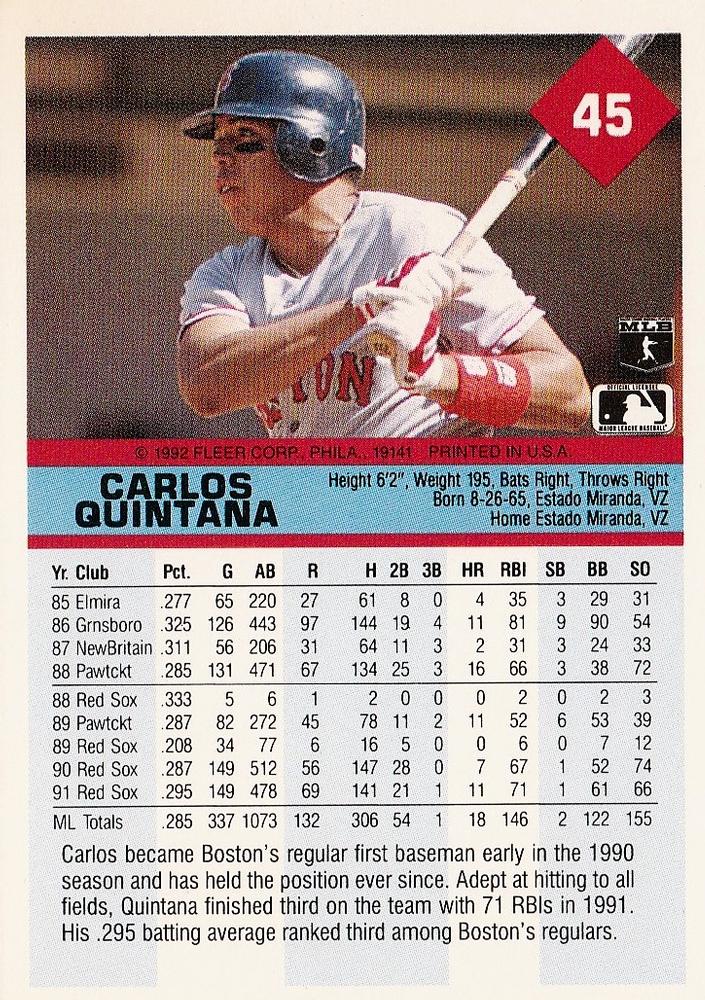 Carlos Quintana  baseball card collectible - Main Image 2