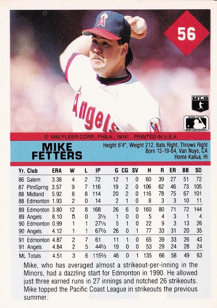 Mike Fetters  baseball card collectible - Main Image 2