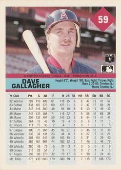 Dave Gallagher  baseball card collectible - Main Image 2