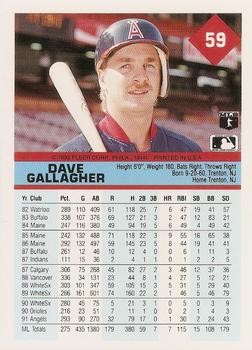 Dave Gallagher  baseball card collectible - Main Image 2