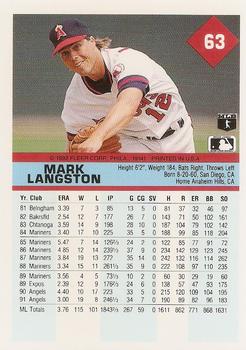 Mark Langston  baseball card collectible - Main Image 2