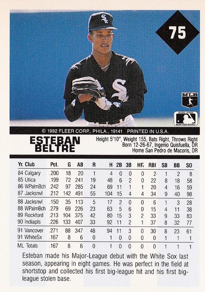 Esteban Beltre  baseball card collectible - Main Image 2