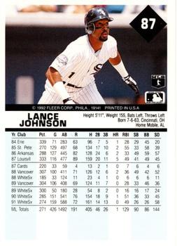 Lance Johnson  baseball card collectible - Main Image 2