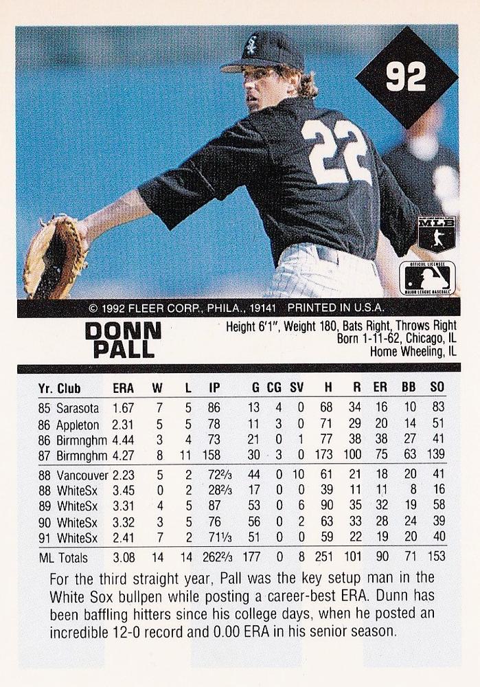 Donn Pall  baseball card collectible - Main Image 2