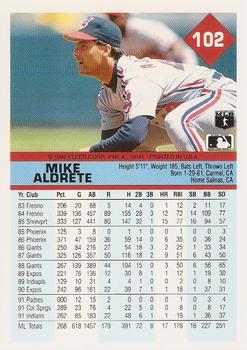 Mike Aldrete  baseball card collectible - Main Image 2