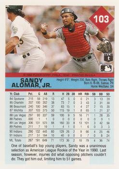Sandy Alomar, Jr.  baseball card collectible - Main Image 2