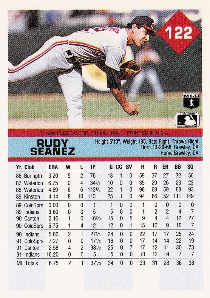 Rudy Seanez  baseball card collectible - Main Image 2