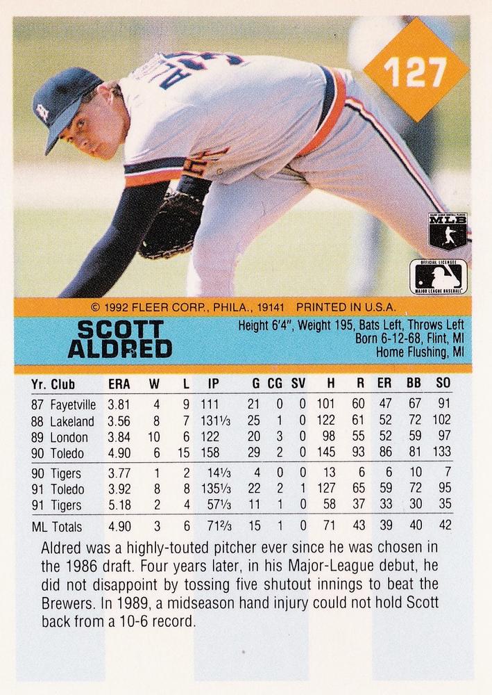 Scott Aldred  baseball card collectible - Main Image 2