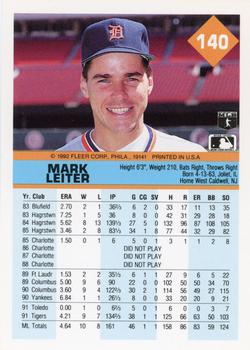 Mark Leiter  baseball card collectible - Main Image 2
