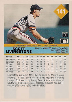 Scott Livingstone  baseball card collectible - Main Image 2
