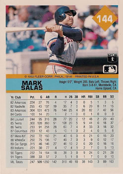 Mark Salas  baseball card collectible - Main Image 2