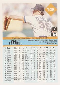 Walt Terrell  baseball card collectible - Main Image 2