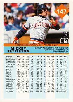 Mickey Tettleton  baseball card collectible - Main Image 2