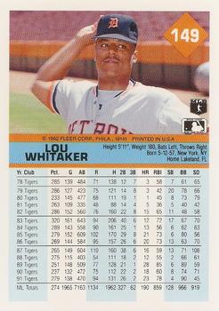 Lou Whitaker  baseball card collectible - Main Image 2