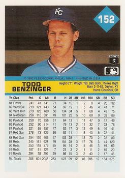 Todd Benzinger  baseball card collectible - Main Image 2
