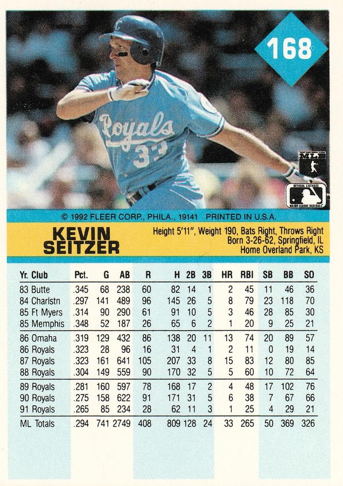 Kevin Seitzer  baseball card collectible - Main Image 2