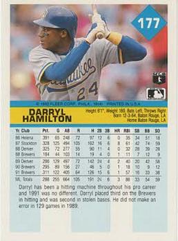 Darryl Hamilton  baseball card collectible - Main Image 2