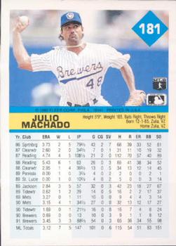 Julio Machado  baseball card collectible - Main Image 2