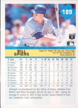 Bill Spiers  baseball card collectible - Main Image 2