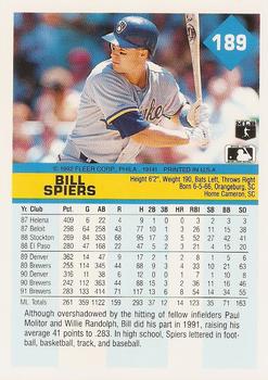 Bill Spiers  baseball card collectible - Main Image 2