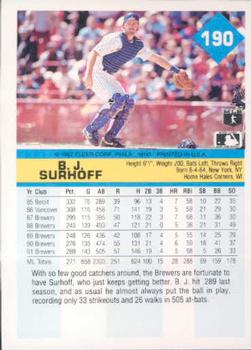 B.J. Surhoff  baseball card collectible - Main Image 2