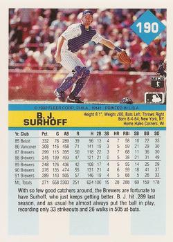 B.J. Surhoff  baseball card collectible - Main Image 2