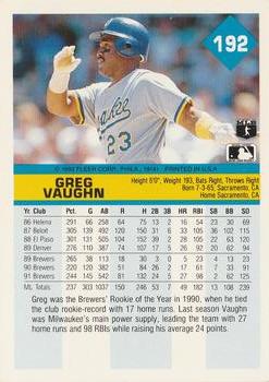 Greg Vaughn  baseball card collectible - Main Image 2