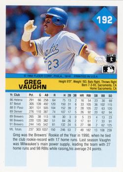 Greg Vaughn  baseball card collectible - Main Image 2