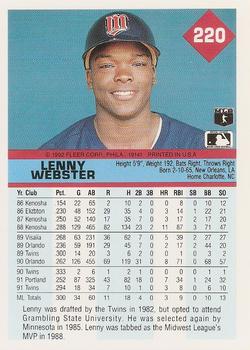 Lenny Webster  baseball card collectible - Main Image 2