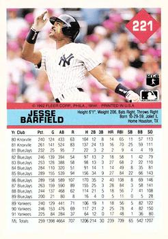 Jesse Barfield  baseball card collectible - Main Image 2