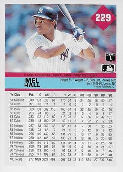 Mel Hall  baseball card collectible - Main Image 2
