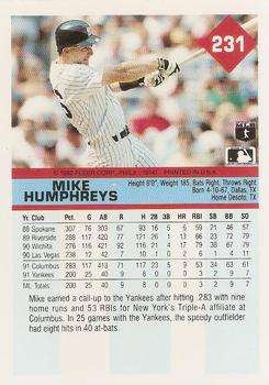 Mike Humphreys  baseball card collectible - Main Image 2