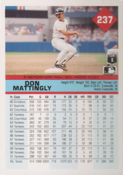 Don Mattingly  baseball card collectible - Main Image 2