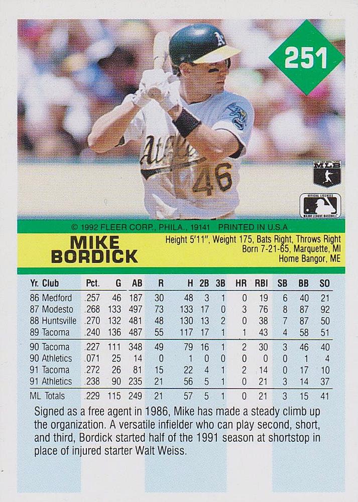 Mike Bordick  baseball card collectible - Main Image 2