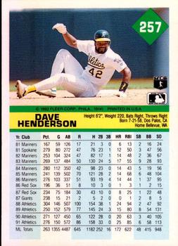 Dave Henderson  baseball card collectible - Main Image 2