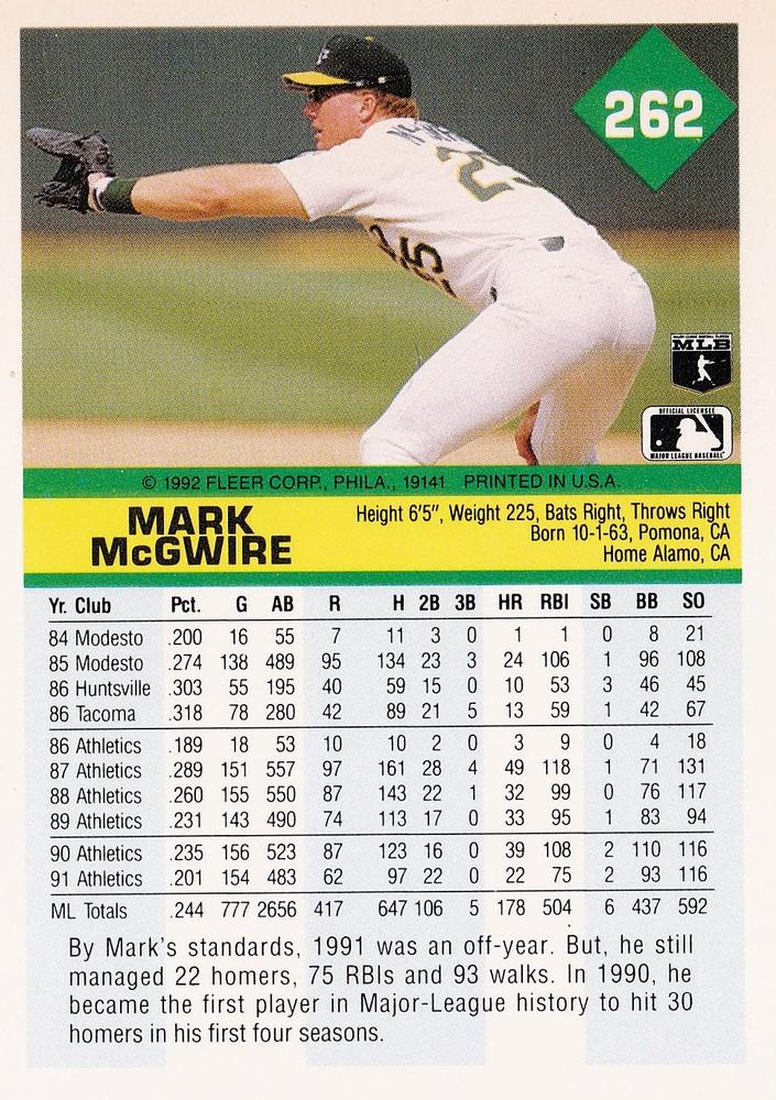 Mark McGwire  baseball card collectible - Main Image 2
