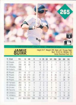 Jamie Quirk  baseball card collectible - Main Image 2
