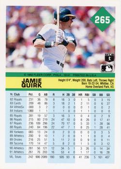 Jamie Quirk  baseball card collectible - Main Image 2