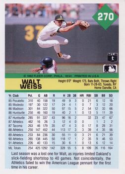 Walt Weiss  baseball card collectible - Main Image 2