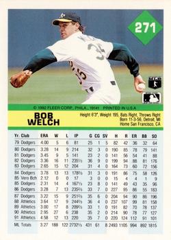 Bob Welch  baseball card collectible - Main Image 2
