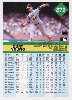 Curt Young  baseball card collectible - Main Image 2