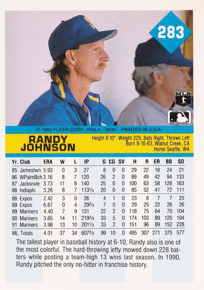 Randy Johnson  baseball card collectible - Main Image 2