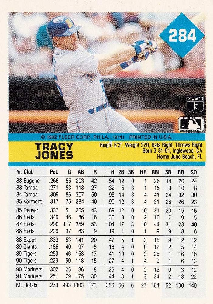Tracy Jones  baseball card collectible - Main Image 2