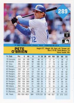 Pete O’Brien  baseball card collectible - Main Image 2