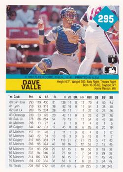 Dave Valle  baseball card collectible - Main Image 2
