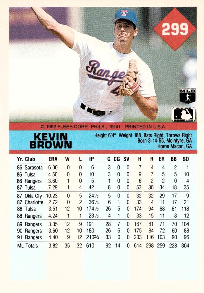 Kevin Brown  baseball card collectible - Main Image 2