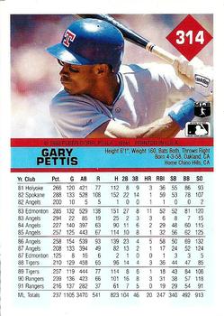 Gary Pettis  baseball card collectible - Main Image 2
