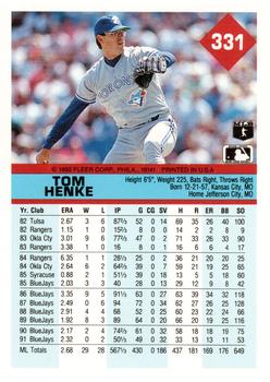 Tom Henke  baseball card collectible - Main Image 2