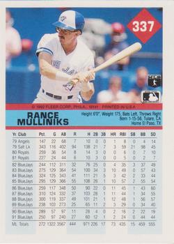 Rance Mulliniks  baseball card collectible - Main Image 2