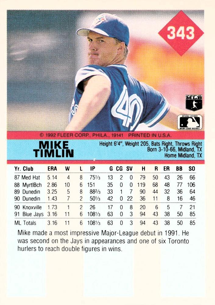 Mike Timlin  baseball card collectible - Main Image 2